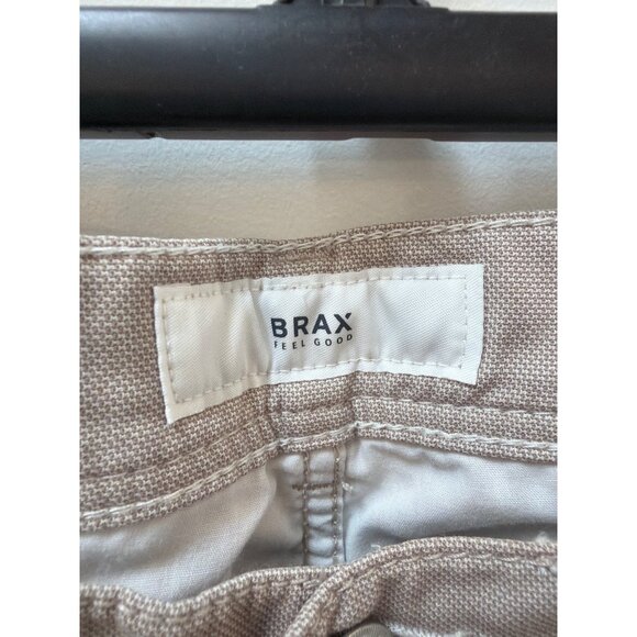 Brax Mens Cooper Fancy Regular Fit Beige Trousers 34x32 Cotton Blend - Picture 3 of 6